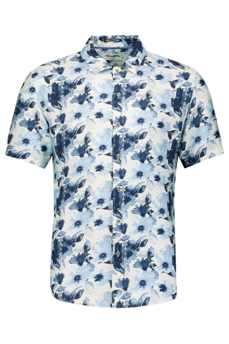 NO-EXCESS blauwe heren overhemd | Vooraanzicht