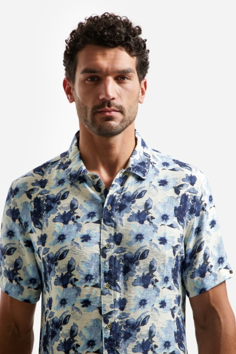 NO-EXCESS blauwe heren overhemd | Close up