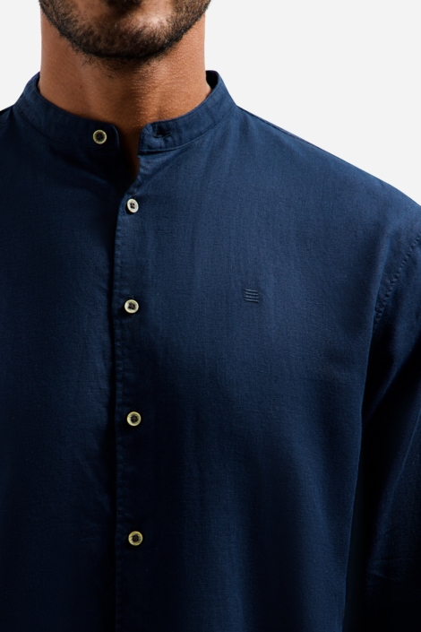 NO-EXCESS blauwe heren overhemd | Close up