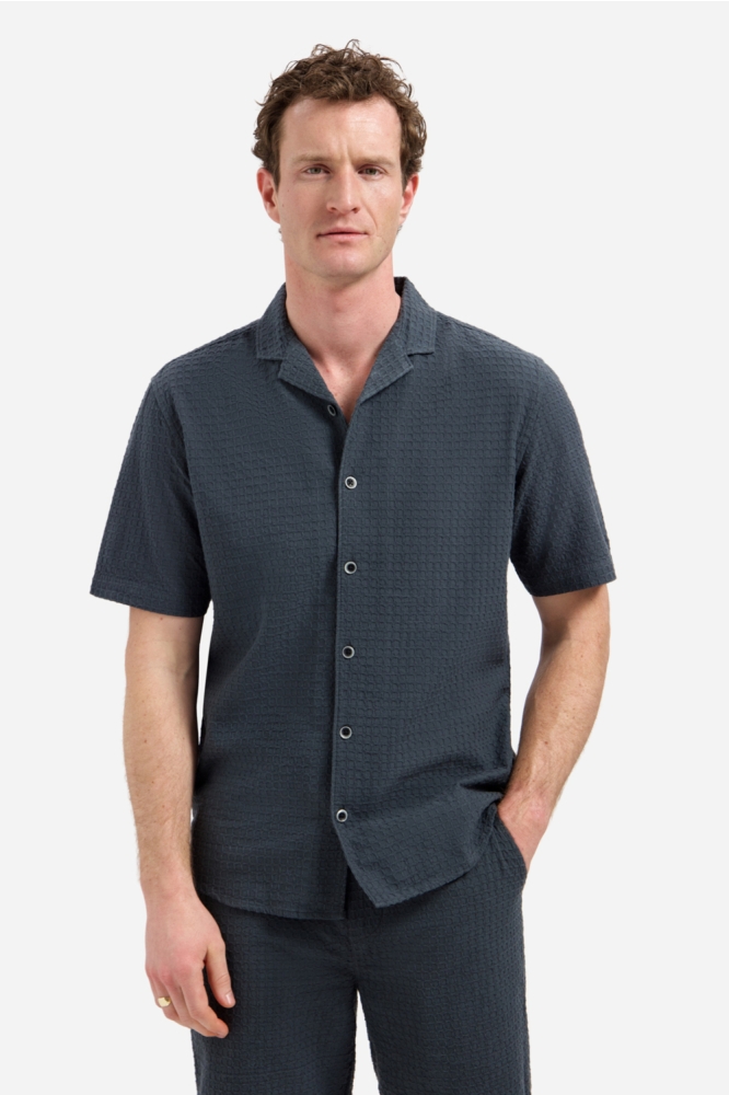 NO-EXCESS grijze heren overhemd | Model vooraanzicht
