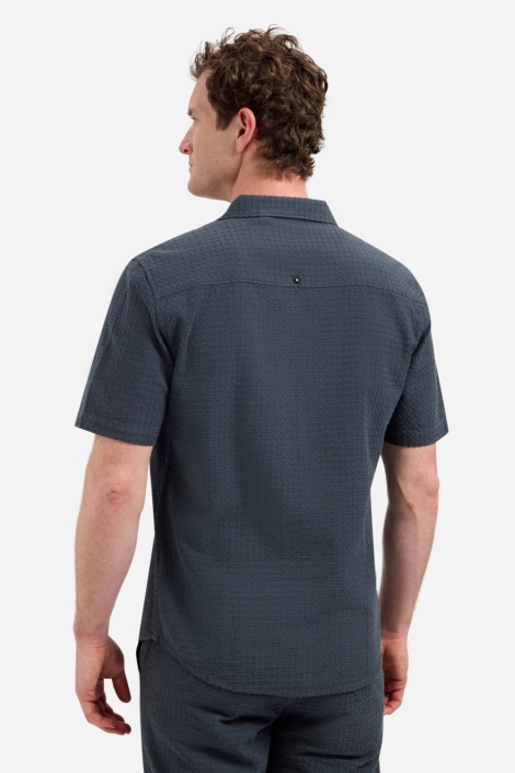 NO-EXCESS grijze heren overhemd | Model achteraanzicht