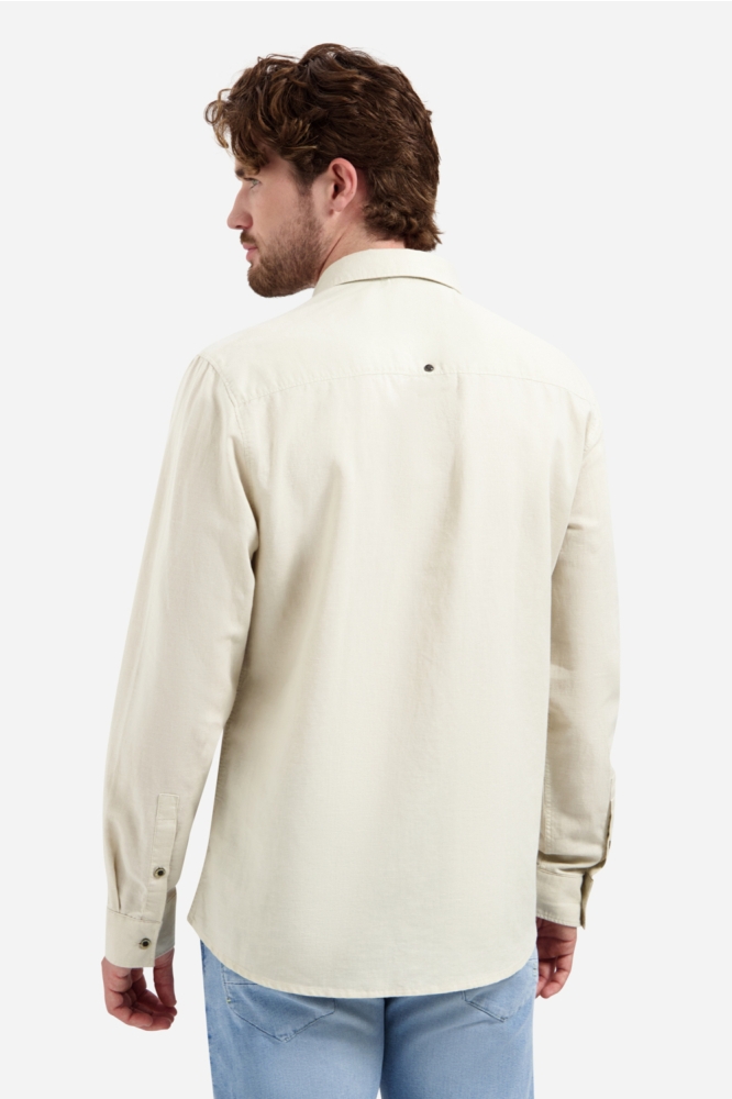 NO-EXCESS beige heren overhemd | Model achteraanzicht