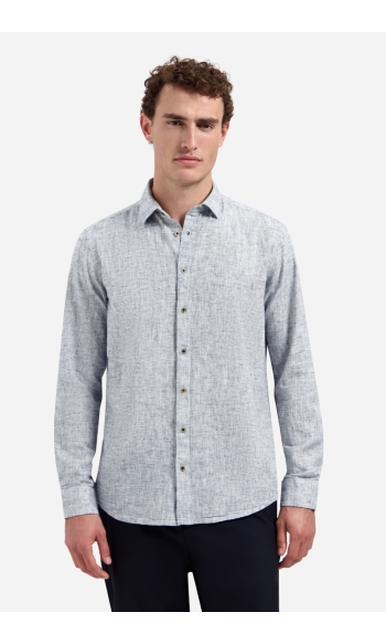 TWEEKLEURIG LINNENBLEND OVERHEMD 31470223 136 INDIGO BLUE 