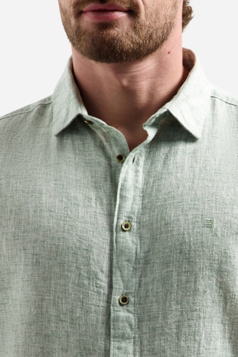 NO-EXCESS groene heren overhemd | Close up