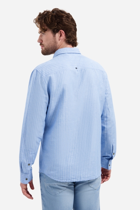 NO-EXCESS blauwe heren overhemd | Model achteraanzicht