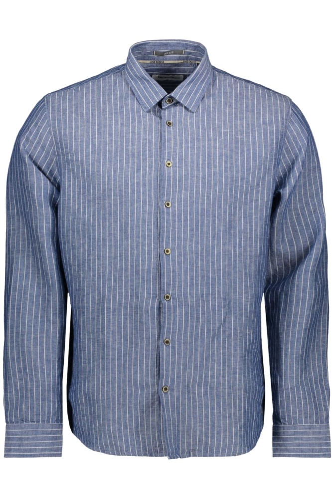 NO-EXCESS blauwe heren overhemd | Vooraanzicht
