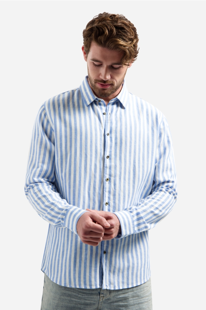 NO-EXCESS blauwe heren overhemd | Model