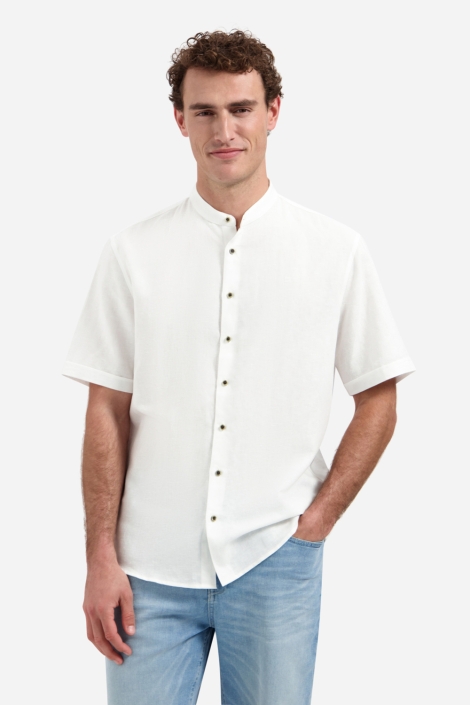 NO-EXCESS witte heren overhemd | Model vooraanzicht
