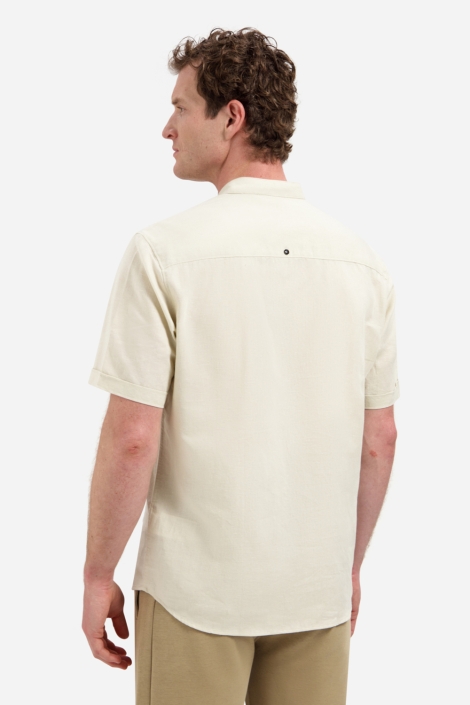 NO-EXCESS beige heren overhemd | Model achteraanzicht