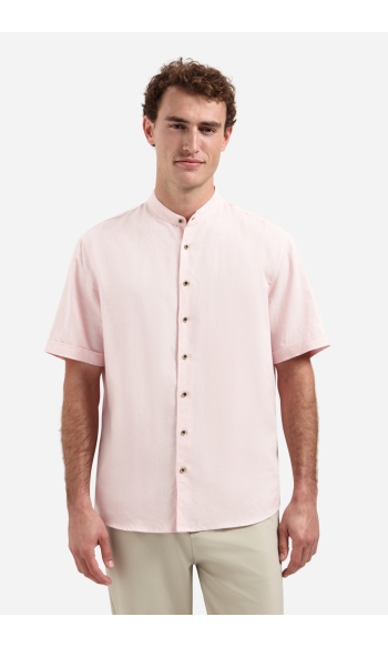 SHIRT VAN LINNENMIX MET KORTE MOUWEN 31480326SN 163 SOFT PINK