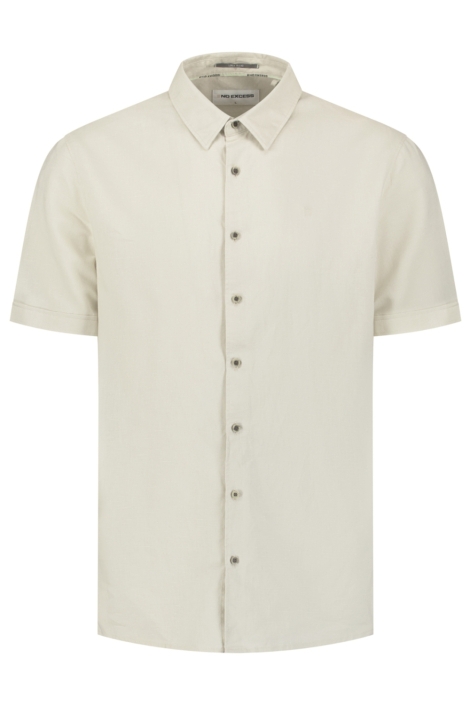 NO-EXCESS beige heren overhemd | Vooraanzicht