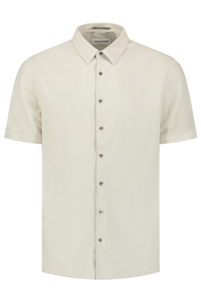 NO-EXCESS beige heren overhemd | Vooraanzicht