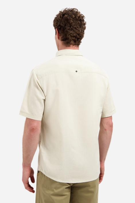 NO-EXCESS beige heren overhemd | Model achteraanzicht