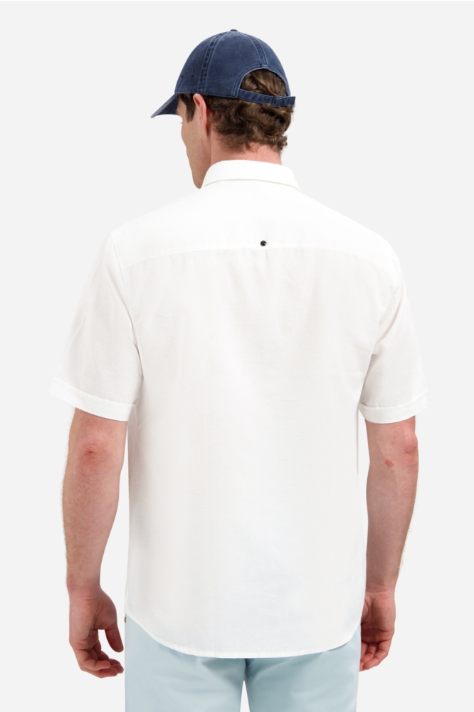 NO-EXCESS witte heren overhemd | Model achteraanzicht