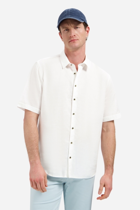 NO-EXCESS witte heren overhemd | Model vooraanzicht