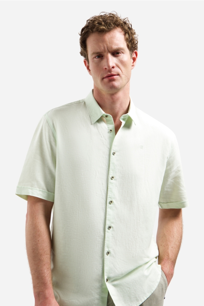 NO-EXCESS groene heren overhemd | Model vooraanzicht
