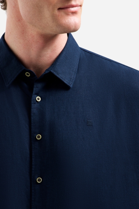 NO-EXCESS blauwe heren overhemd | Close up