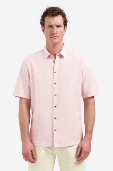 NO-EXCESS Overhemd SHIRT VAN EEN LINNENMIX MET KORTE MOUWEN 31480321SN 163 SOFT PINK