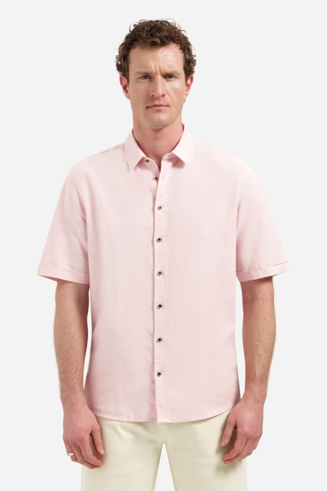 NO-EXCESS roze heren overhemd | Model vooraanzicht