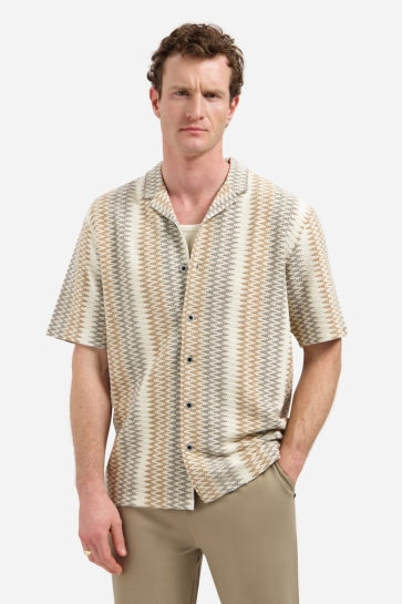 NO-EXCESS Overhemd JACQUARD OVERHEMD MET KORTE MOUW 31490305 013 KIT