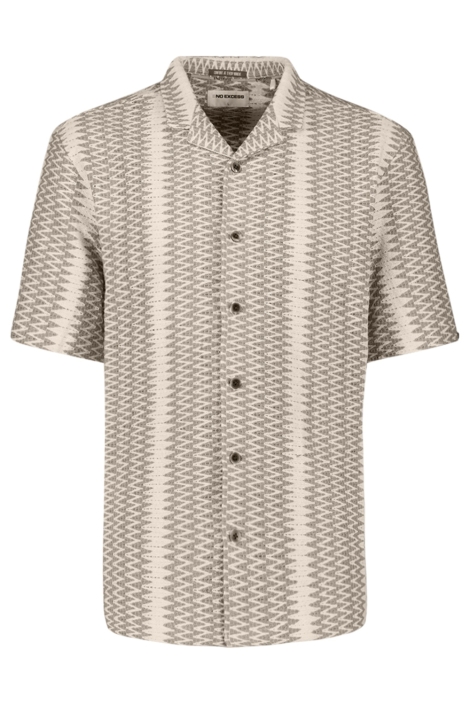 NO-EXCESS beige heren overhemd | Vooraanzicht