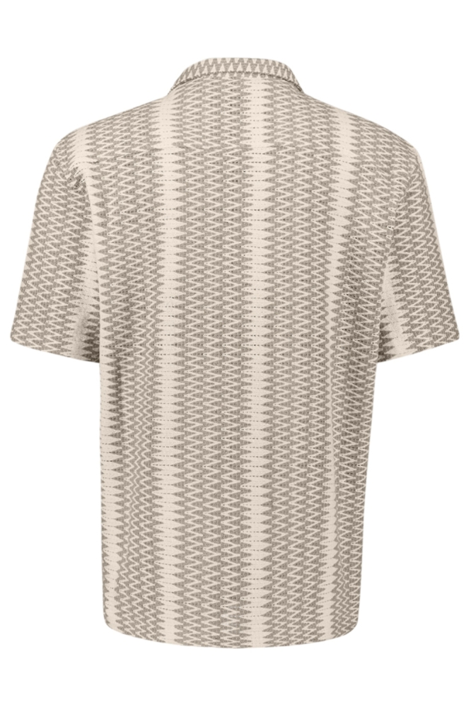 NO-EXCESS beige heren overhemd | Achteraanzicht