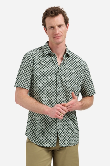 NO-EXCESS Overhemd STRETCH SHIRT MET ALLOVER PRINT 31490342 050 GREEN