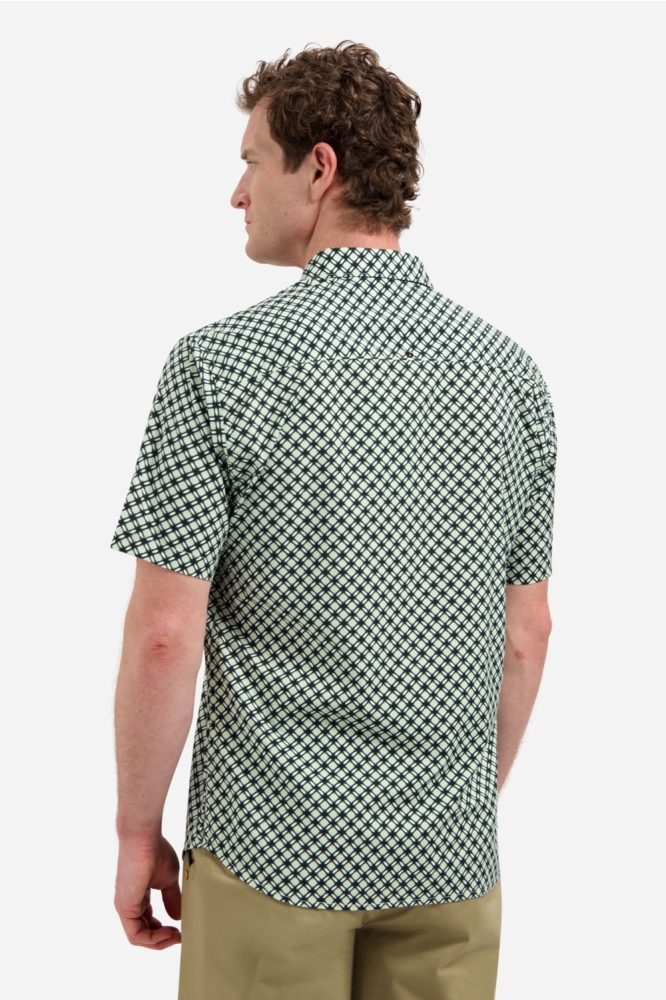 NO-EXCESS groene heren overhemd | Model achteraanzicht