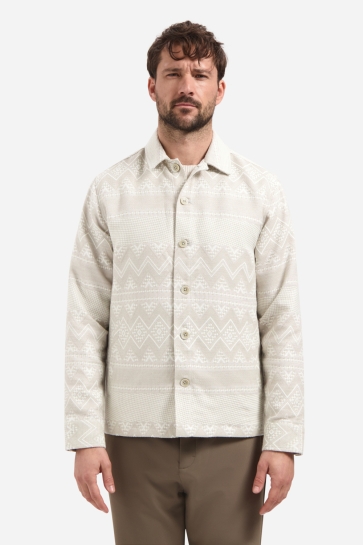 NO-EXCESS Overhemd JACQUARD OVERSHIRT 31510112 044 TAUPE