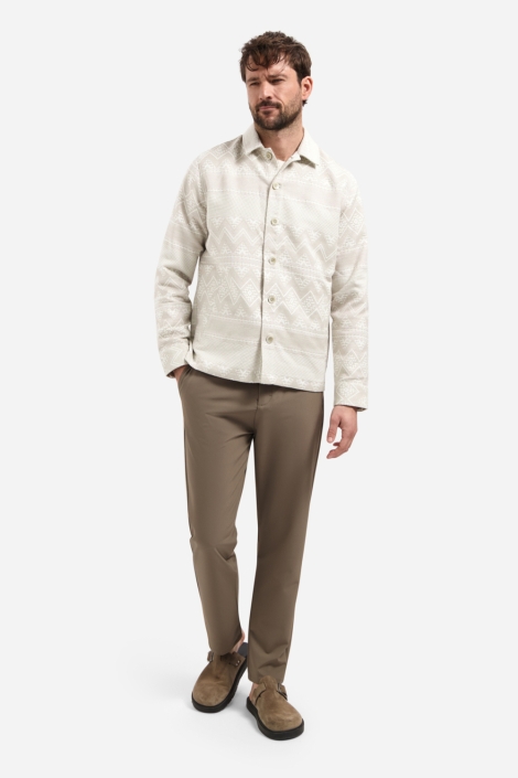 NO-EXCESS taupe heren overhemd |