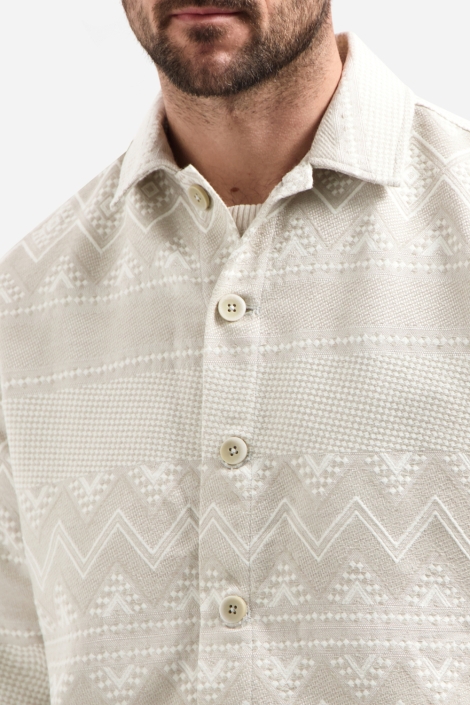 NO-EXCESS taupe heren overhemd | Close up