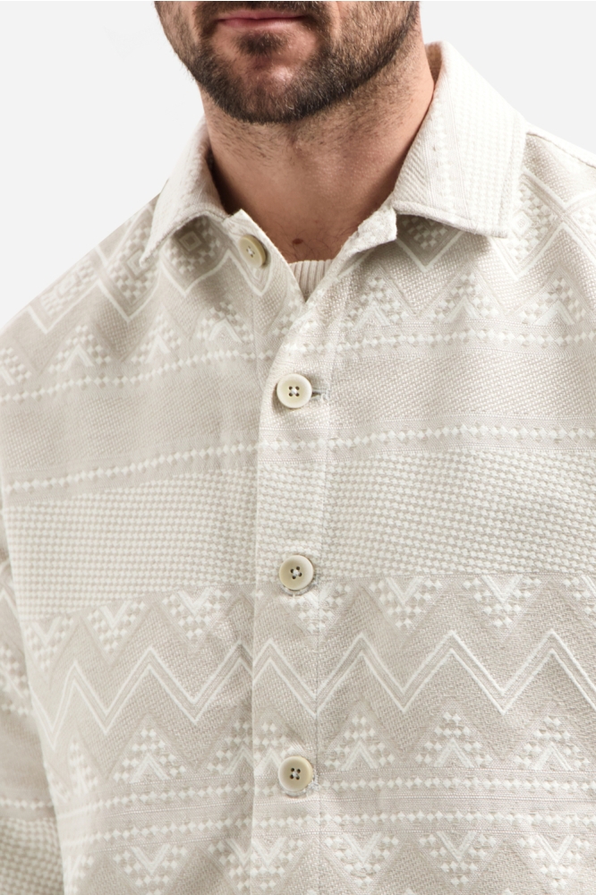 NO-EXCESS taupe heren overhemd | Close up