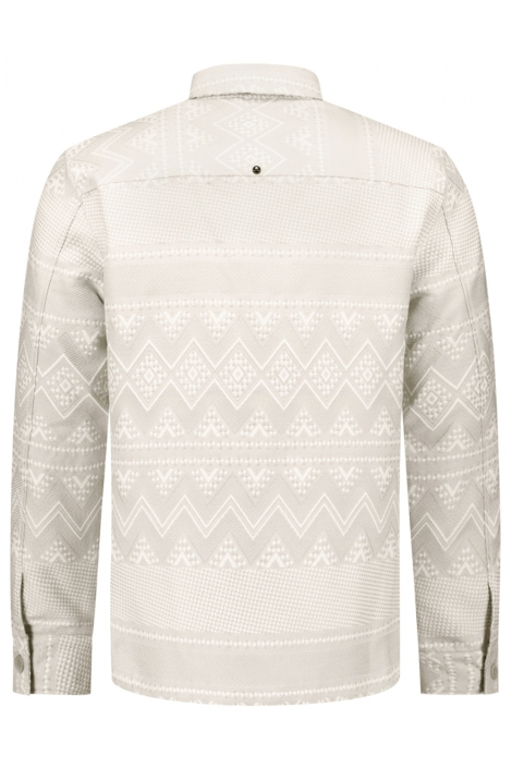 NO-EXCESS taupe heren overhemd | Achteraanzicht