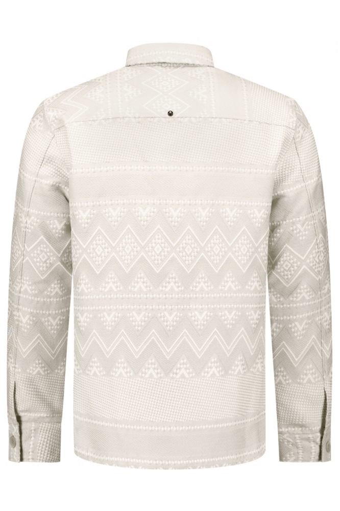 NO-EXCESS taupe heren overhemd | Achteraanzicht