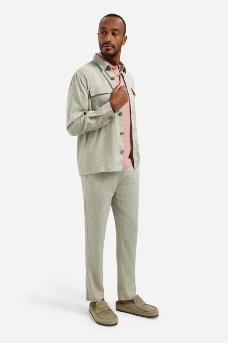 NO-EXCESS taupe heren overhemd | Model