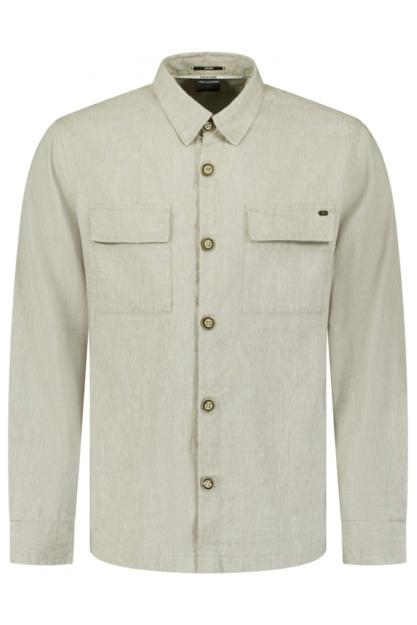 NO-EXCESS taupe heren overhemd | Vooraanzicht