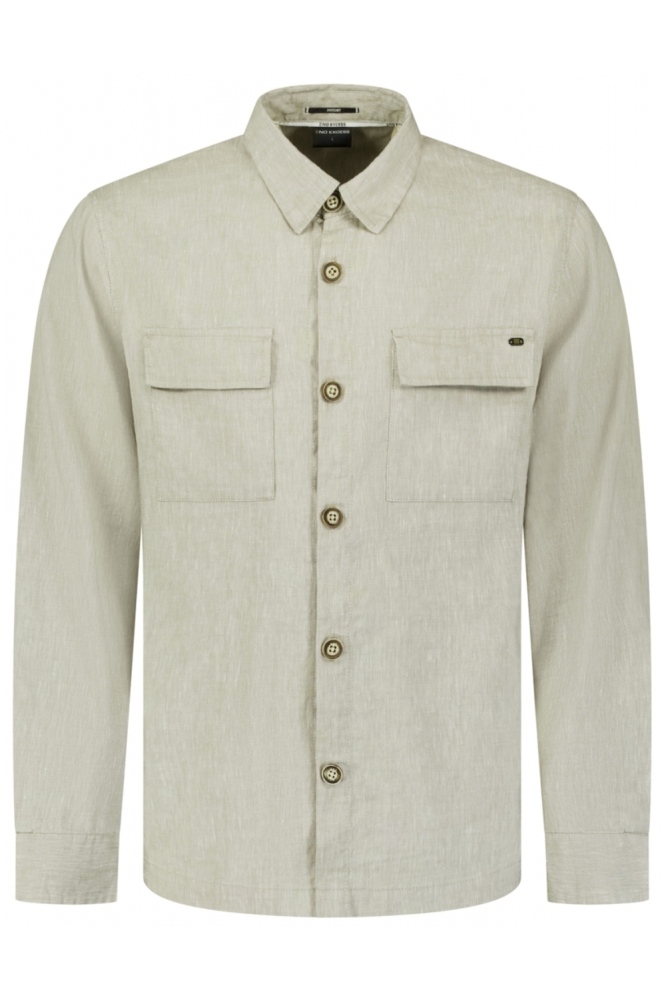 NO-EXCESS taupe heren overhemd | Vooraanzicht