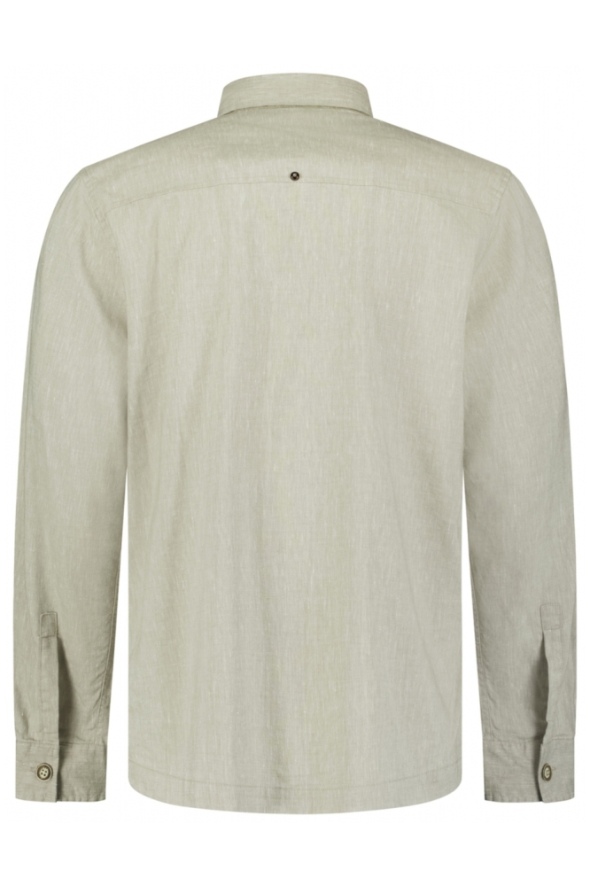 NO-EXCESS taupe heren overhemd | Achteraanzicht