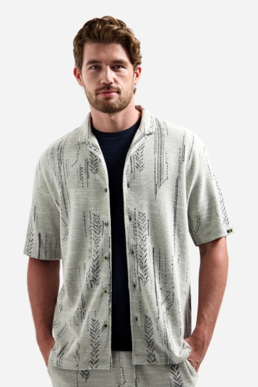 NO-EXCESS Overhemd JACQUARD OVERHEMD MET KORTE MOUWEN 31490307 013 KIT