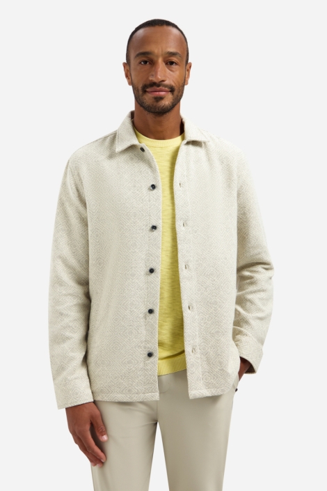 NO-EXCESS beige heren overhemd | Model vooraanzicht