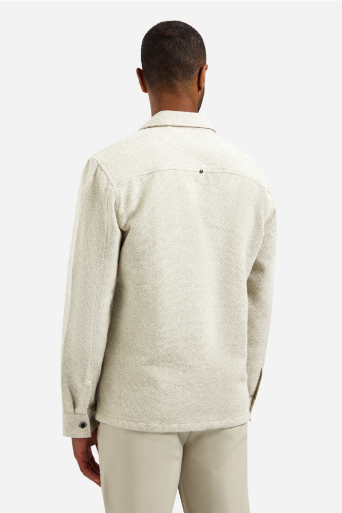 NO-EXCESS beige heren overhemd | Model achteraanzicht