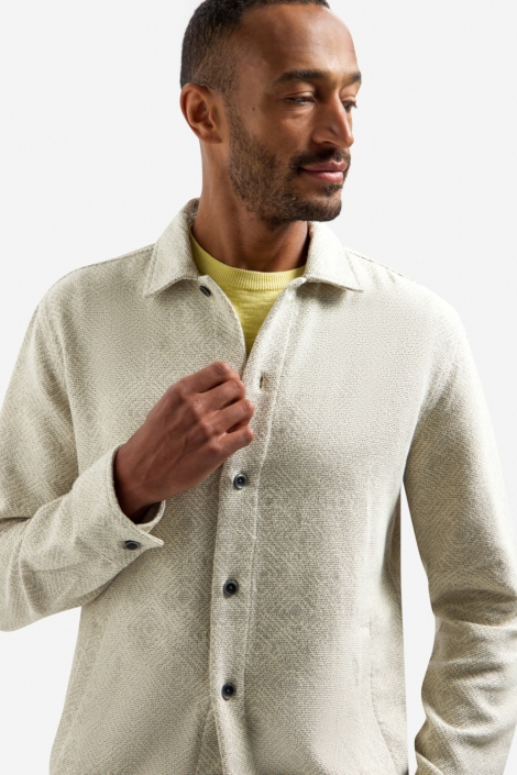 NO-EXCESS beige heren overhemd | Close up