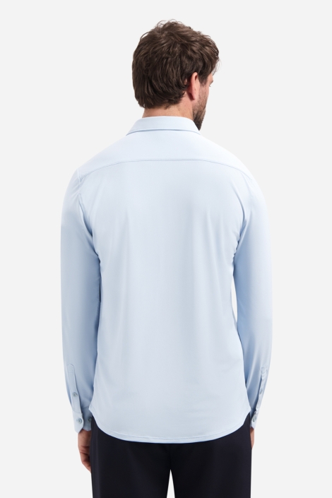 NO-EXCESS blauwe heren overhemd | Model achteraanzicht