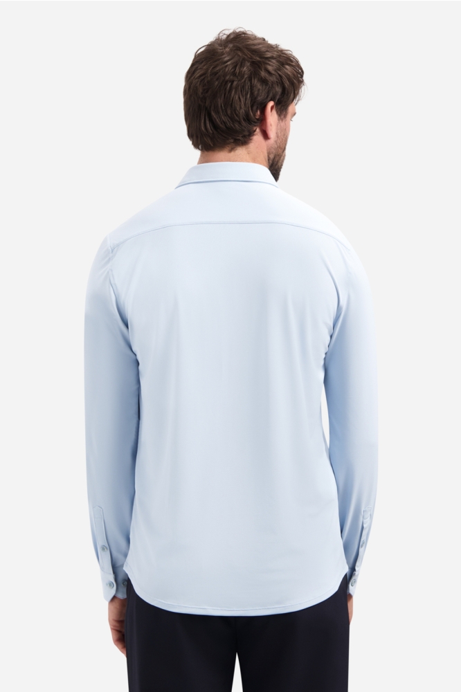 NO-EXCESS blauwe heren overhemd | Model achteraanzicht