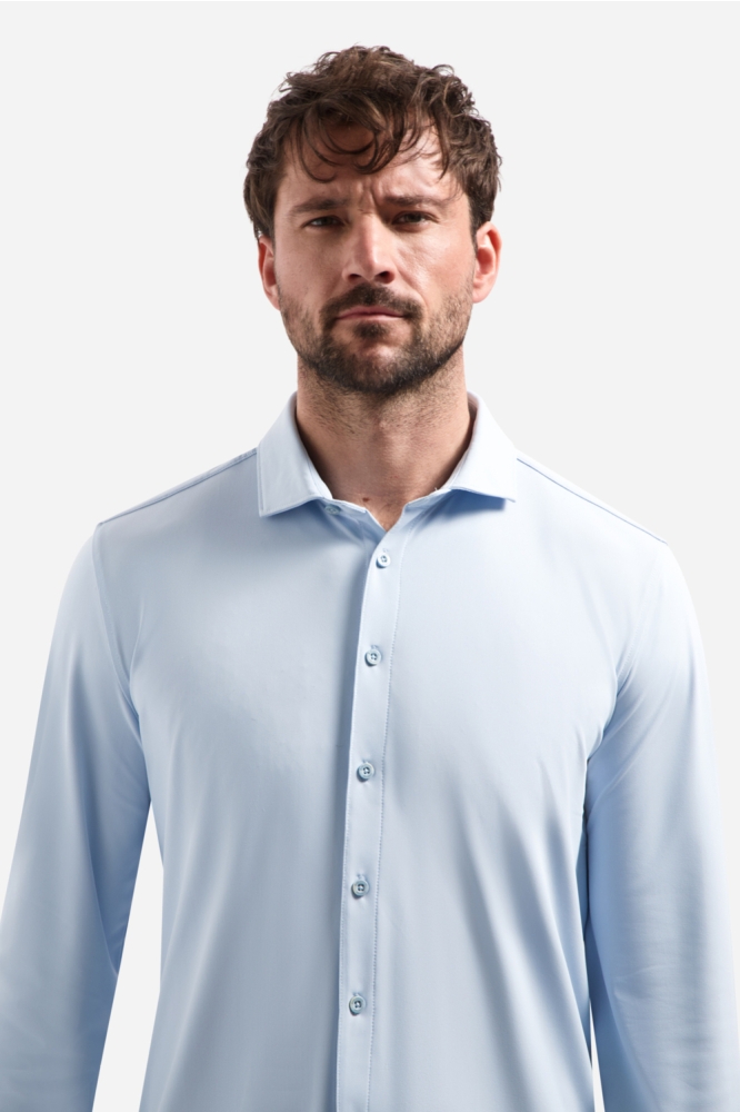 NO-EXCESS blauwe heren overhemd | Close up