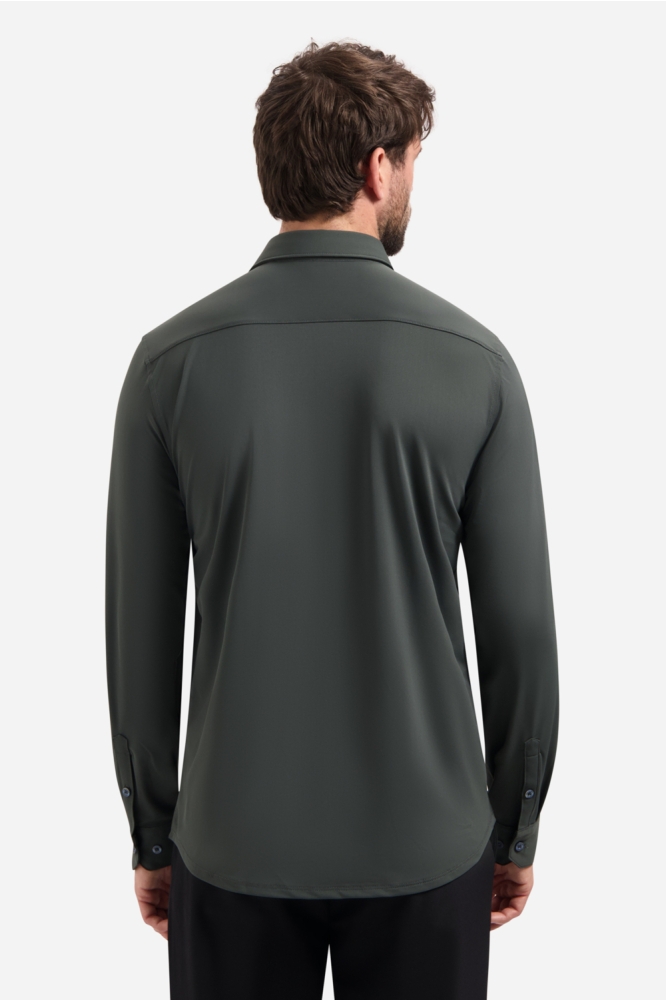 NO-EXCESS groene heren overhemd | Model achteraanzicht