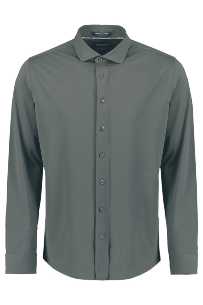 NO-EXCESS groene heren overhemd | Vooraanzicht