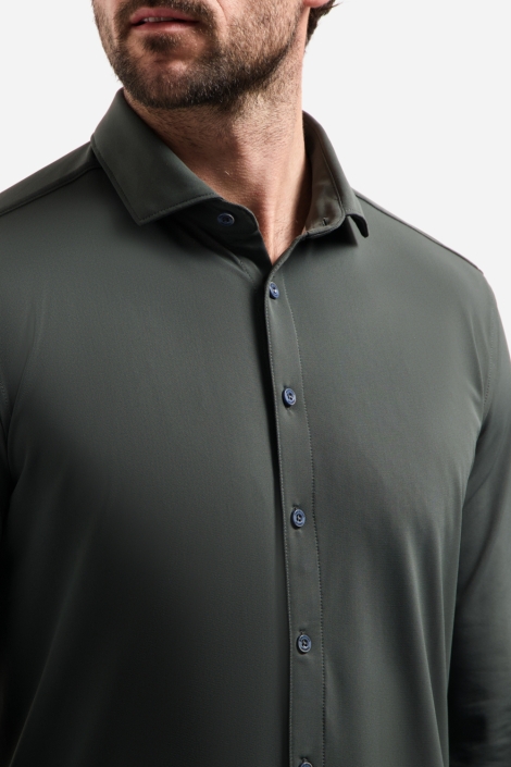 NO-EXCESS groene heren overhemd | Close up