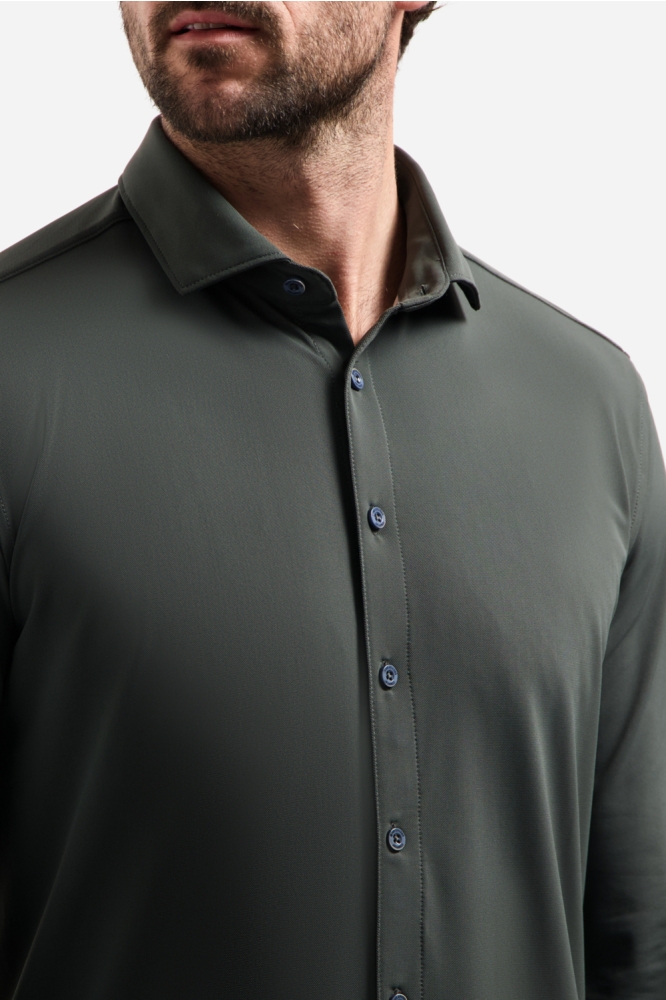 NO-EXCESS groene heren overhemd | Close up