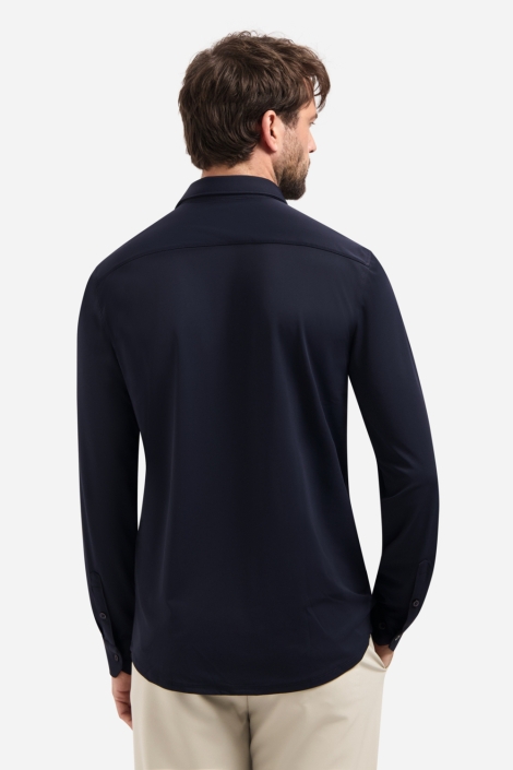 NO-EXCESS blauwe heren overhemd | Model achteraanzicht